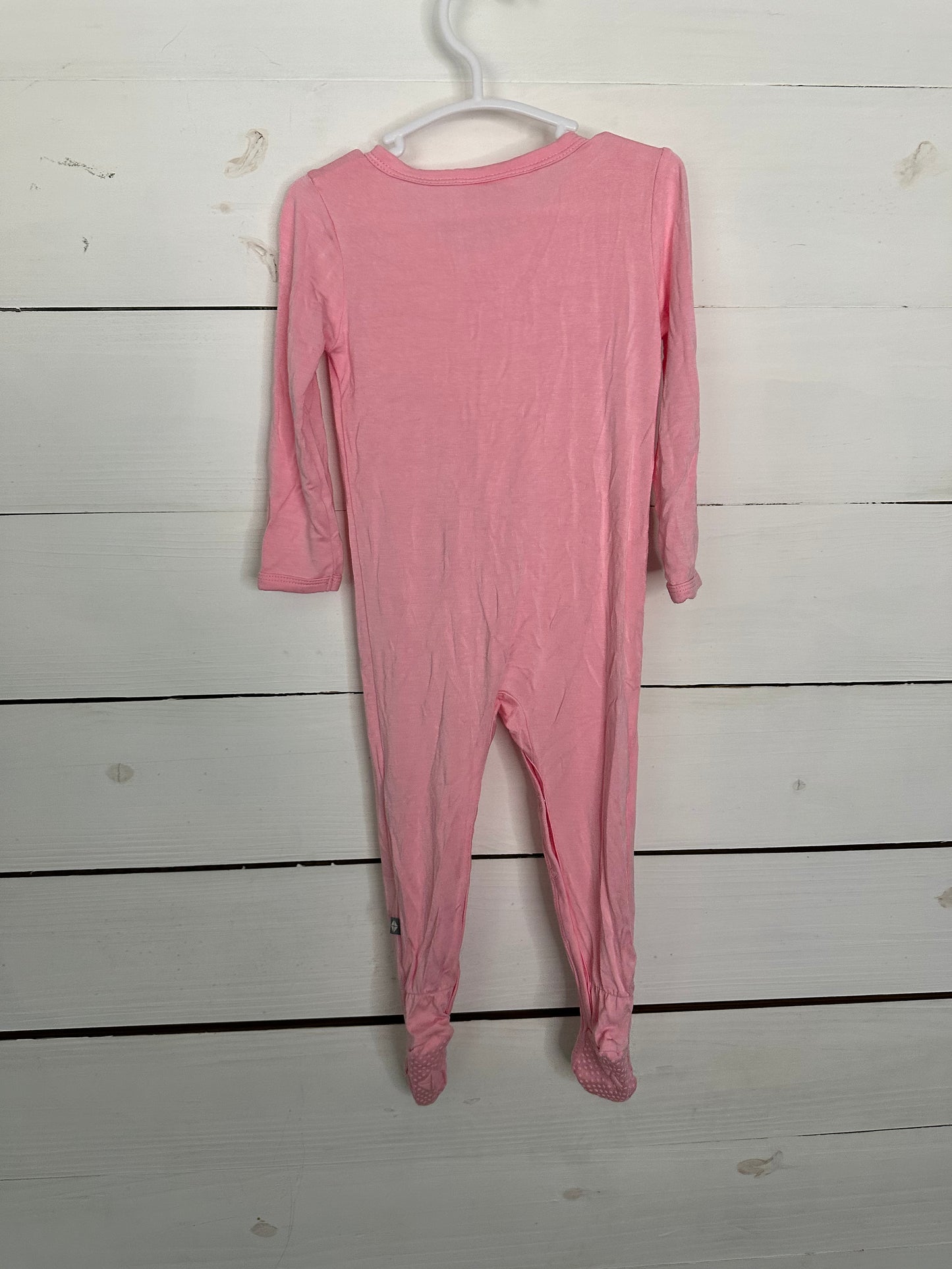12-18m - Ktye Pink Button Up Footie Pajamas