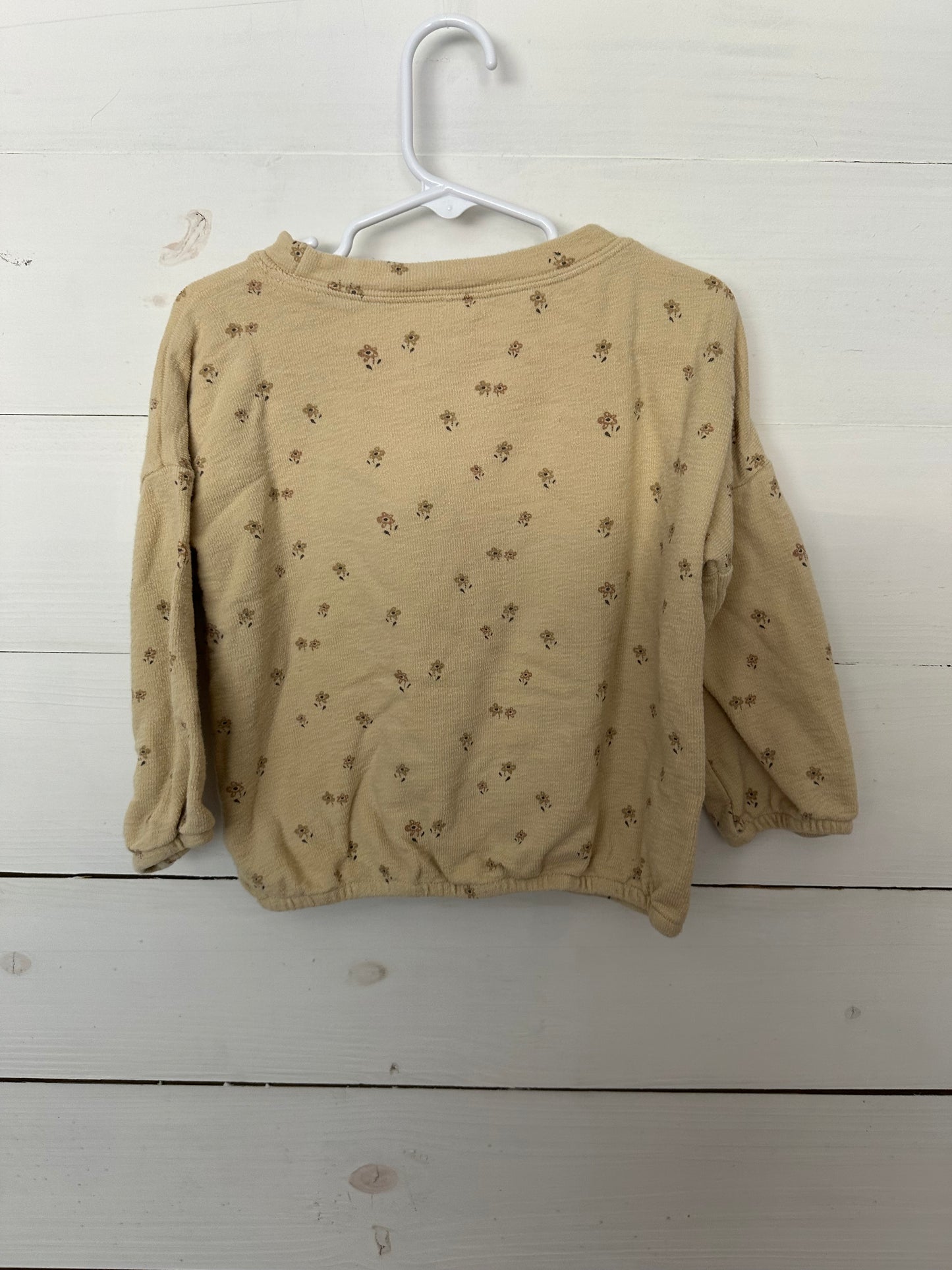 Rylee & Crew Golden Yellow Sweatshirt with sweet flower detail