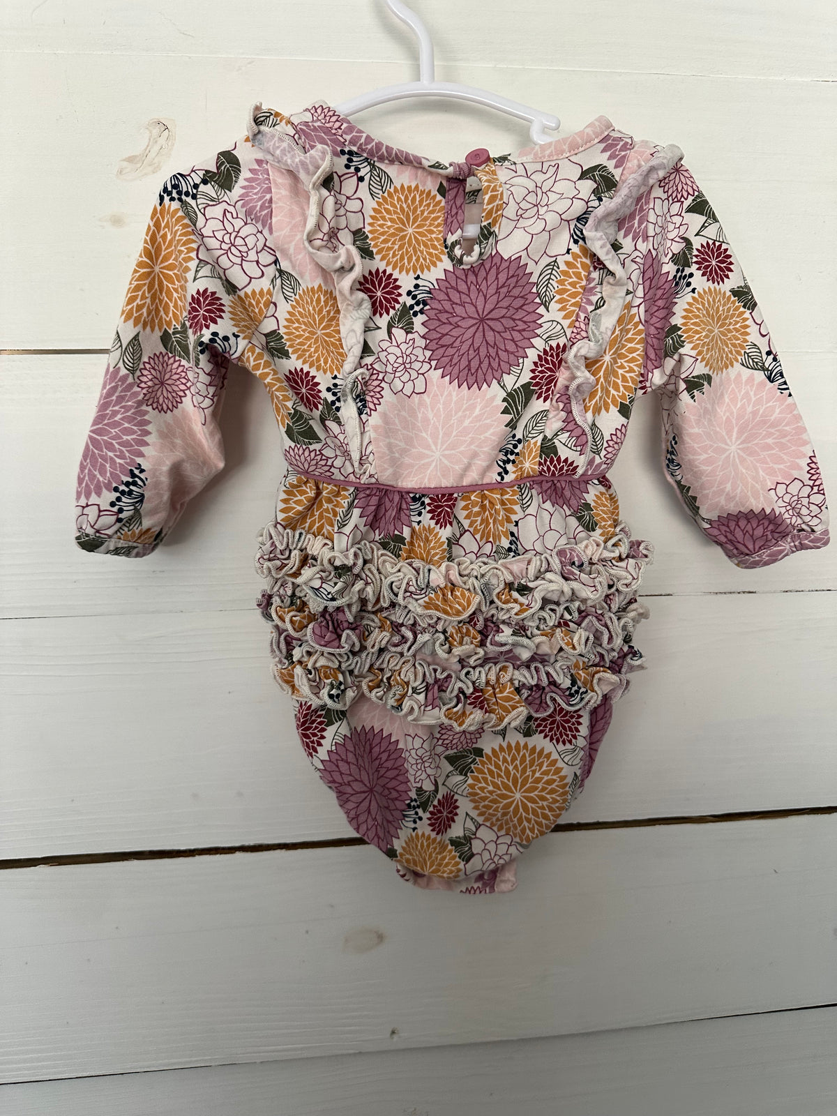 3-6M - Ruffle Butts Floral Onesie