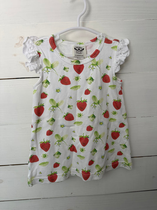 12M- The Oaks Apparel 100% Pima Cotton Strawberry Dress