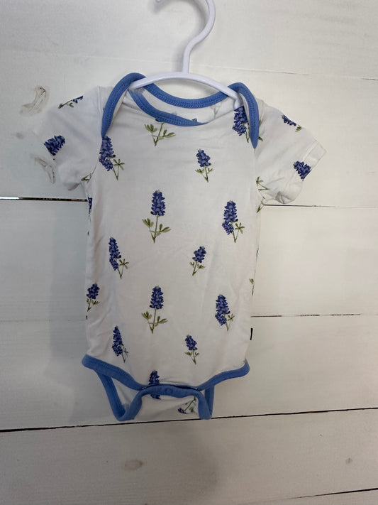 0-3M -Kyte Blue Bonnet Short Sleeve Onesie