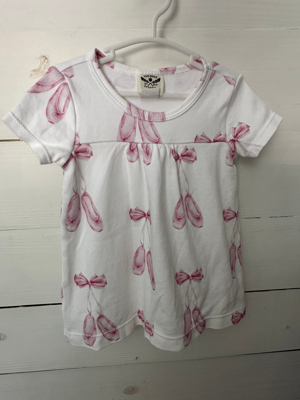 12M - The Oaks Apparel 100% Pima Cotton Dress Bows and Ballerina Shoes