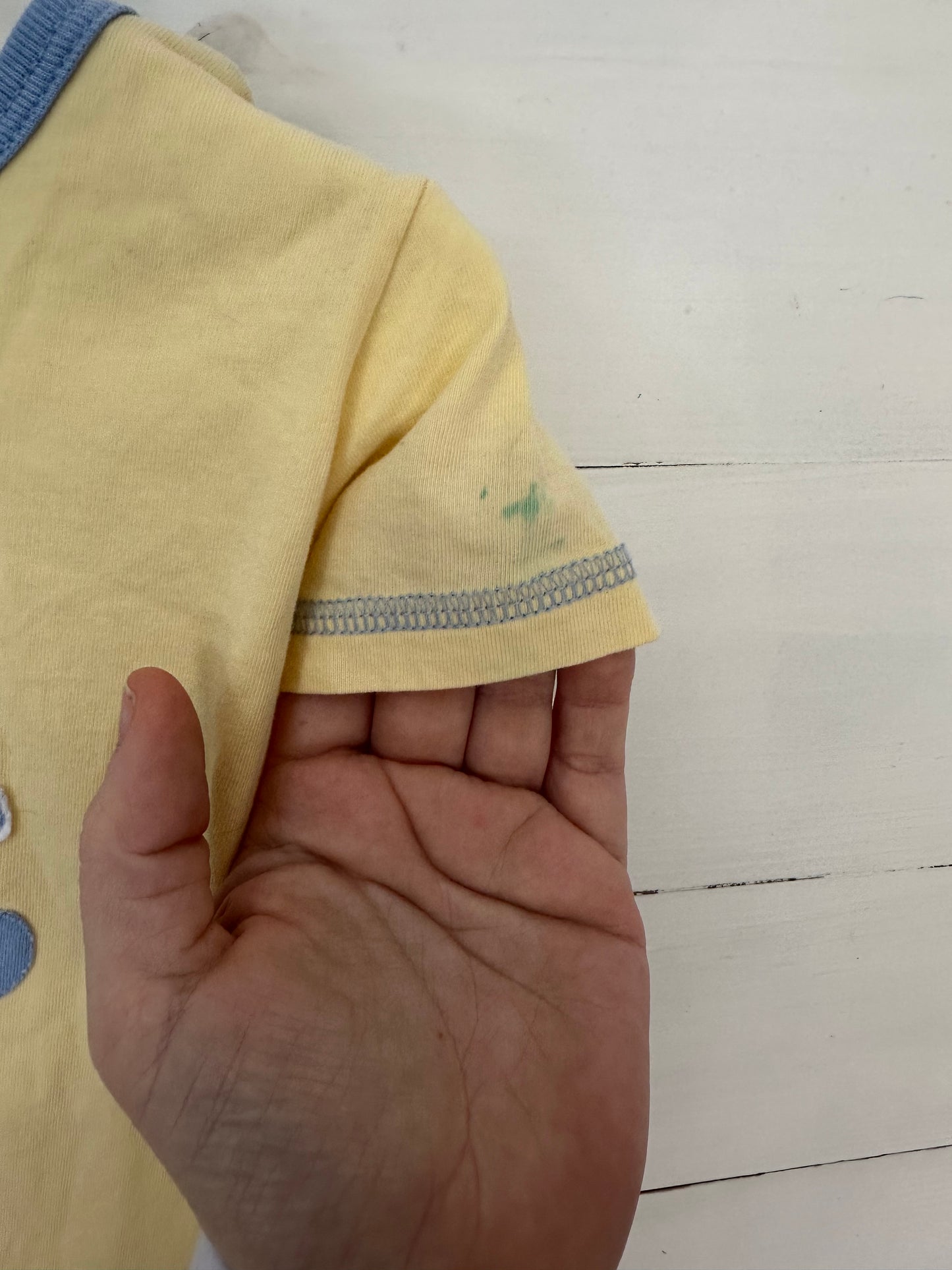 18M - Baby Luigi Yellow Romper with Appliqued Bunny