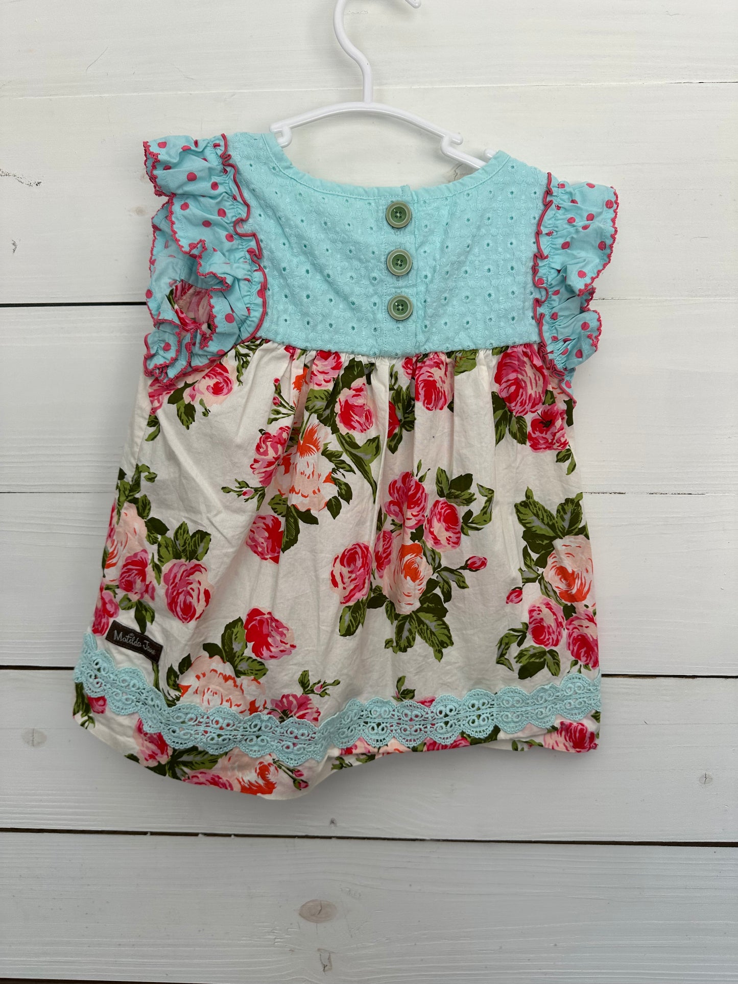4T - Matilda Jane Ice Blue and Pink Flower Top