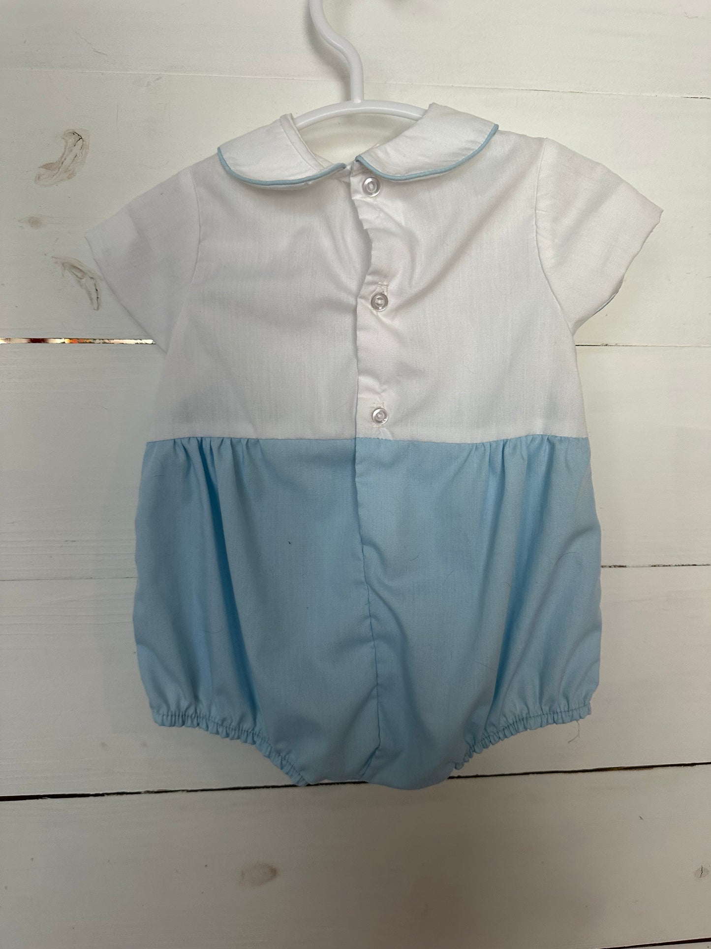 3M - Heirloom Bubble with Embroidered Ducks and Sailboats - Matching embroidered bonnet