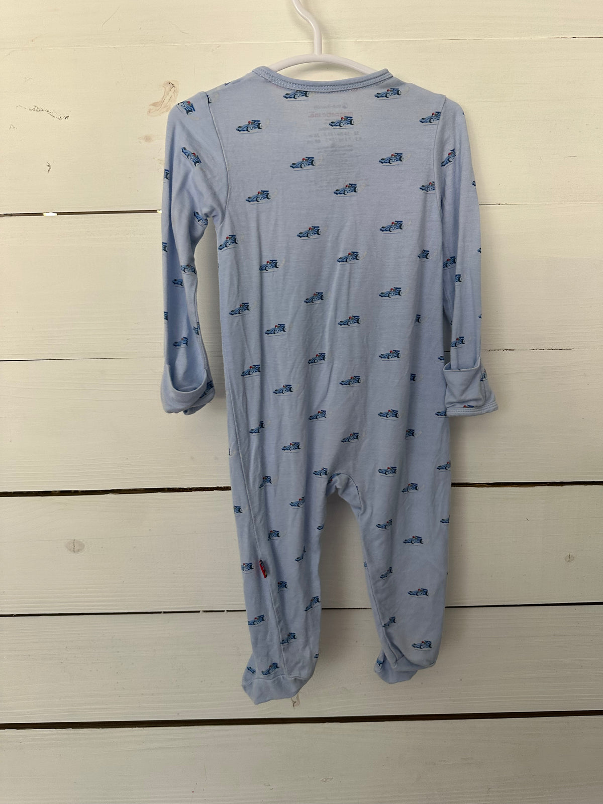 3-6M - Magnetic Me Blue Car Pajamas