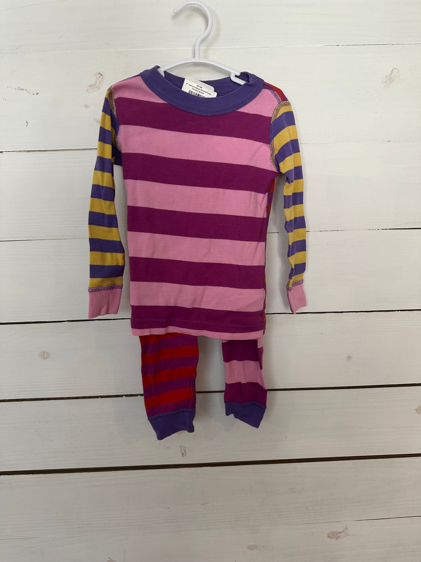 3T - Hanna Anderson Pink and Purple Striped Jammies
