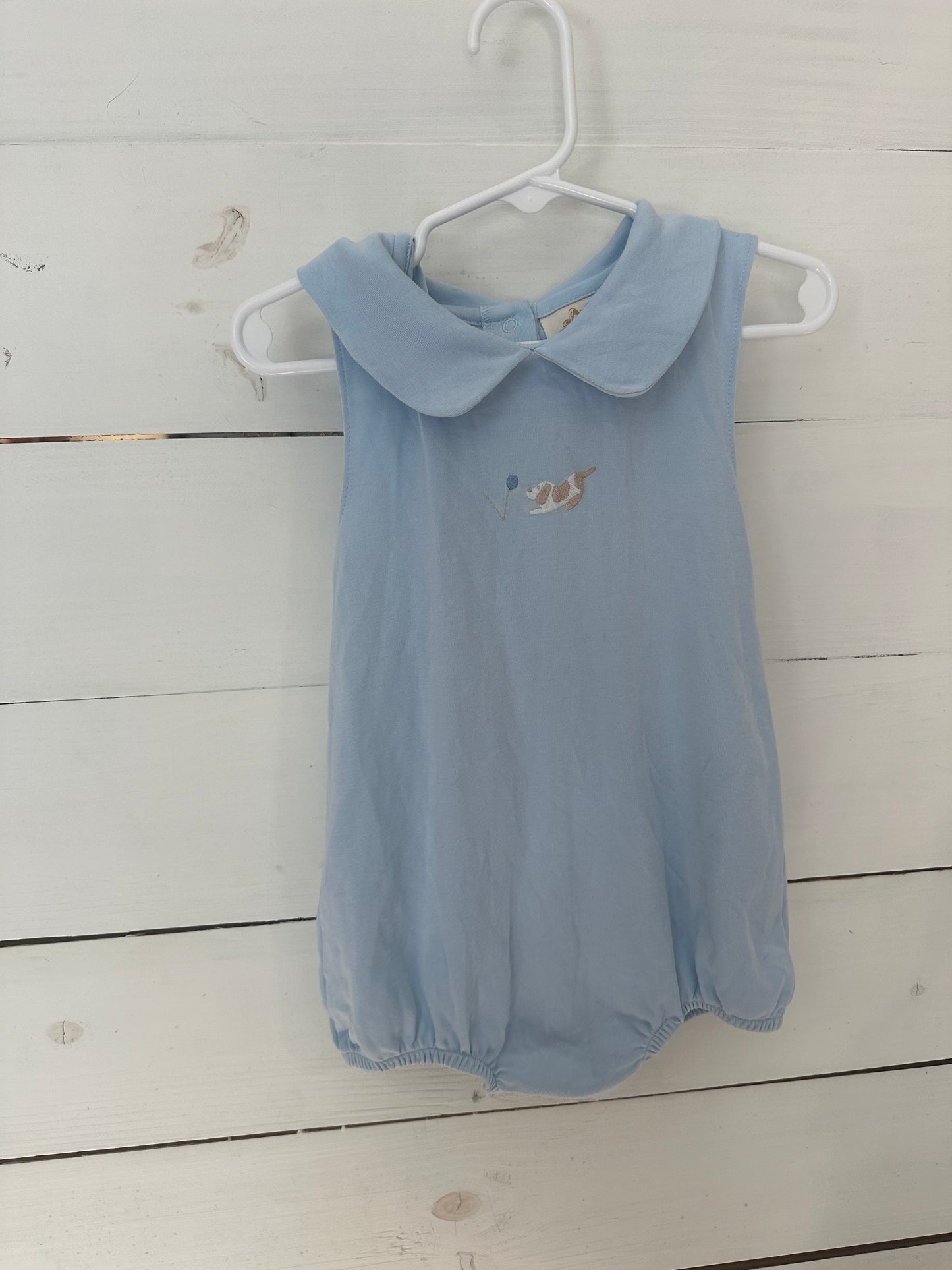 2T - TBBC Pima Cotton Blue Bubble with Embroidered Dog and Ball