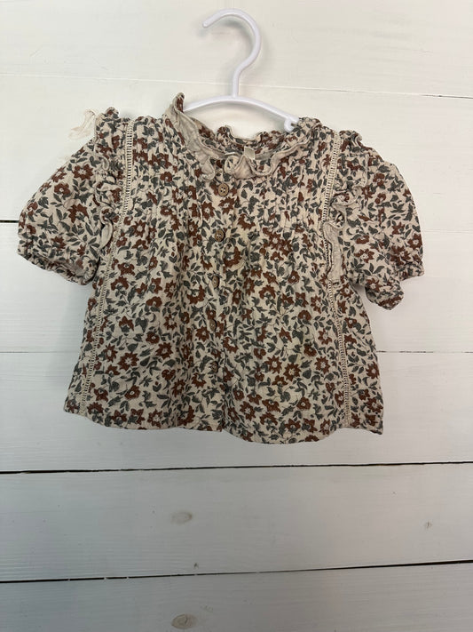 2-3T - Rylee + Cru Girls 2 Piece Skirt and Shirt Outfit - Neutral Florals