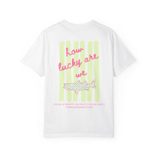 Unisex Garm🌸 Snook & Sprout Summer 2025 Limited Edition Tee “how lucky are we” Comfort Colors® Shirt  Designed by moms, for moms – to wear, love, and talk about