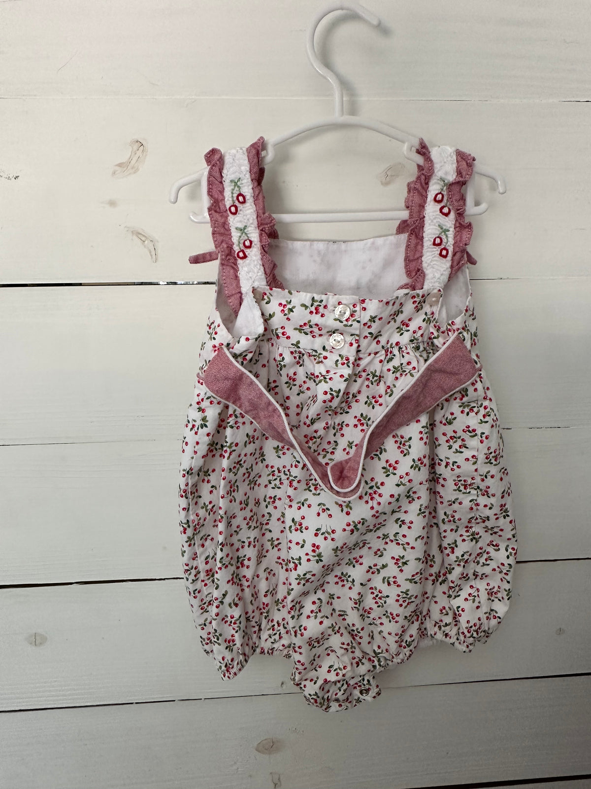 2T  - Bell Bird 100% Cotton Cherry Bubble with Embroidered Straps