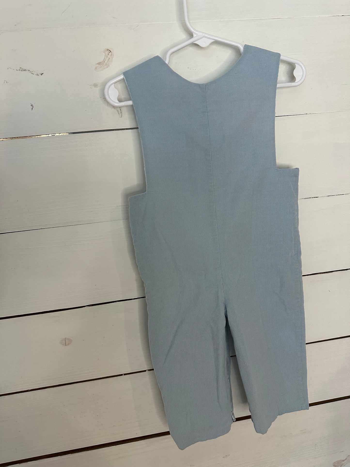 12M - Shrimp & Grits Overalls with Smocked Construction Trucks