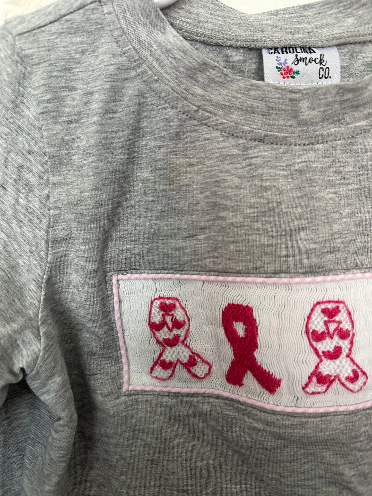 Carolina Smocks - Breast Cancer Awareness Smocked Long-sleeved Shirt