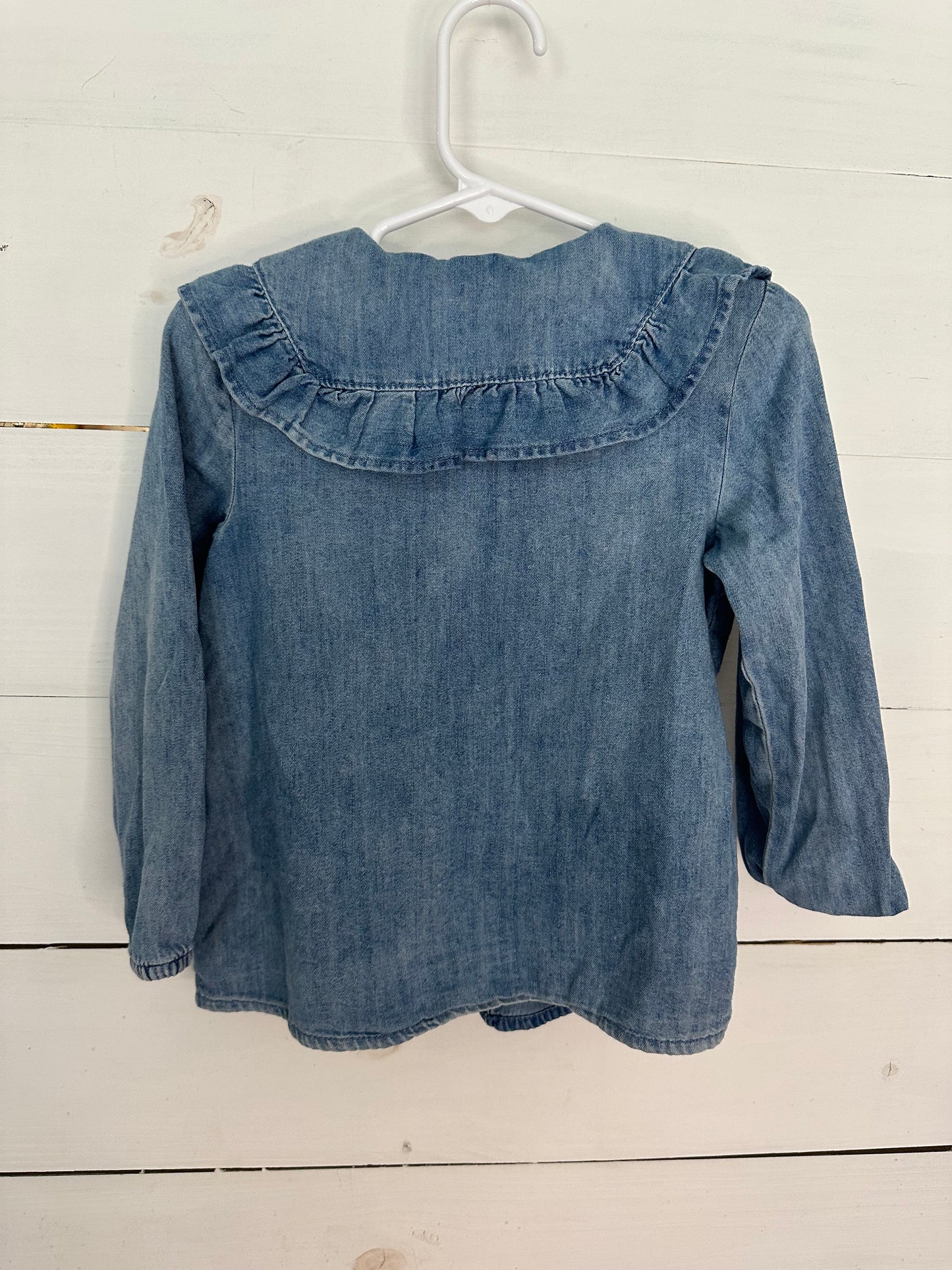 2T - Denim Collared Long Sleeve Shirt - Zara
