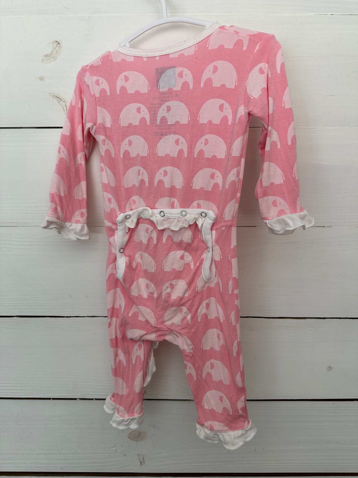 0-3M - Kickee Pants Pink Elephant Romper