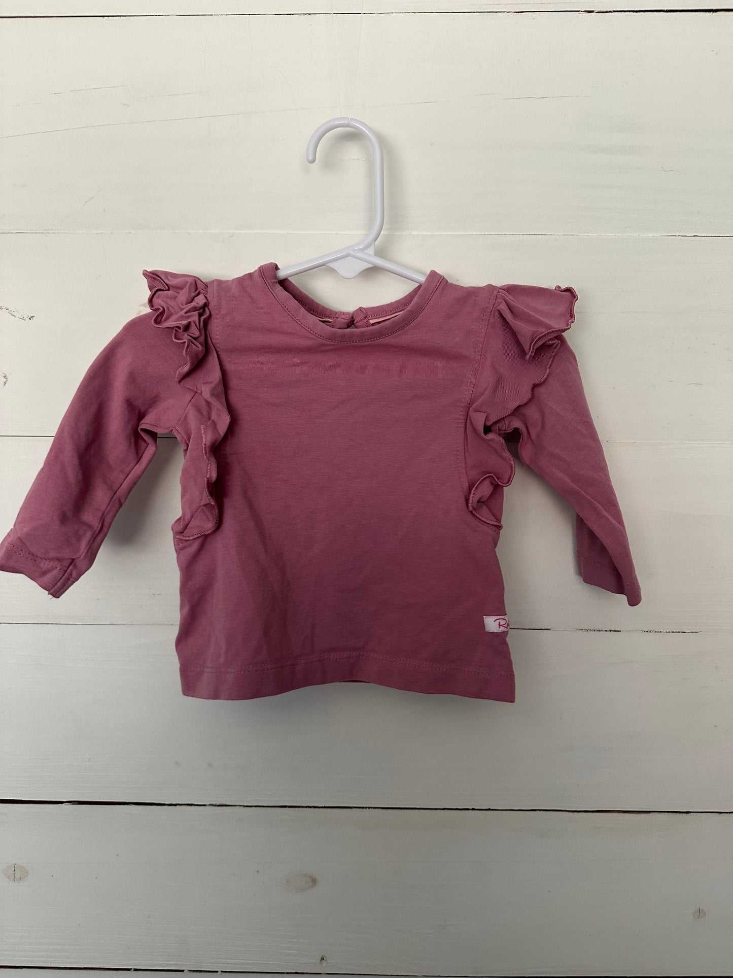 Ruffle Butts Purple long sleeve shirt with ruffles