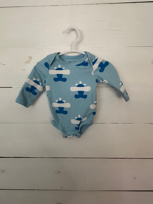 0-3M - Monica + Andy Blue Airplane Onesie