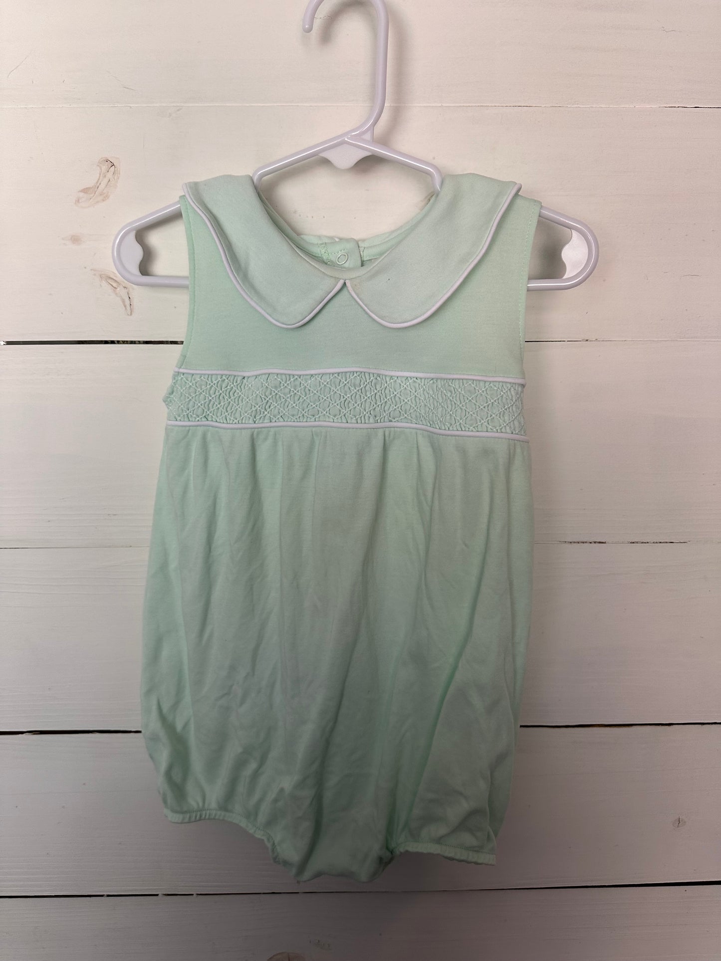 18/24M - TBBC Sleevless Bradford Bubble - Mint Green with Smocked Chest
