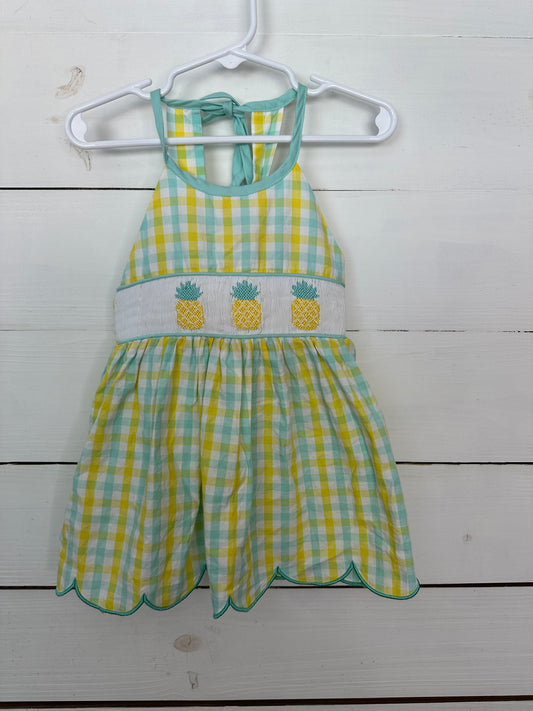 2T- Sweet Southern Smocks- Smocked Pineapple Dress