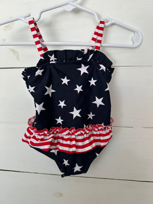 6M - Patriotic Swimsuit - Button Enclosure for Easy Diaper Changes - Oshkosh B'gosh