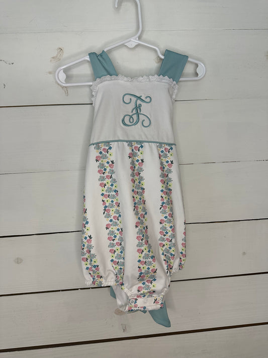 2T - Busy Bees Smocks - Floral Bubble with Personalized F