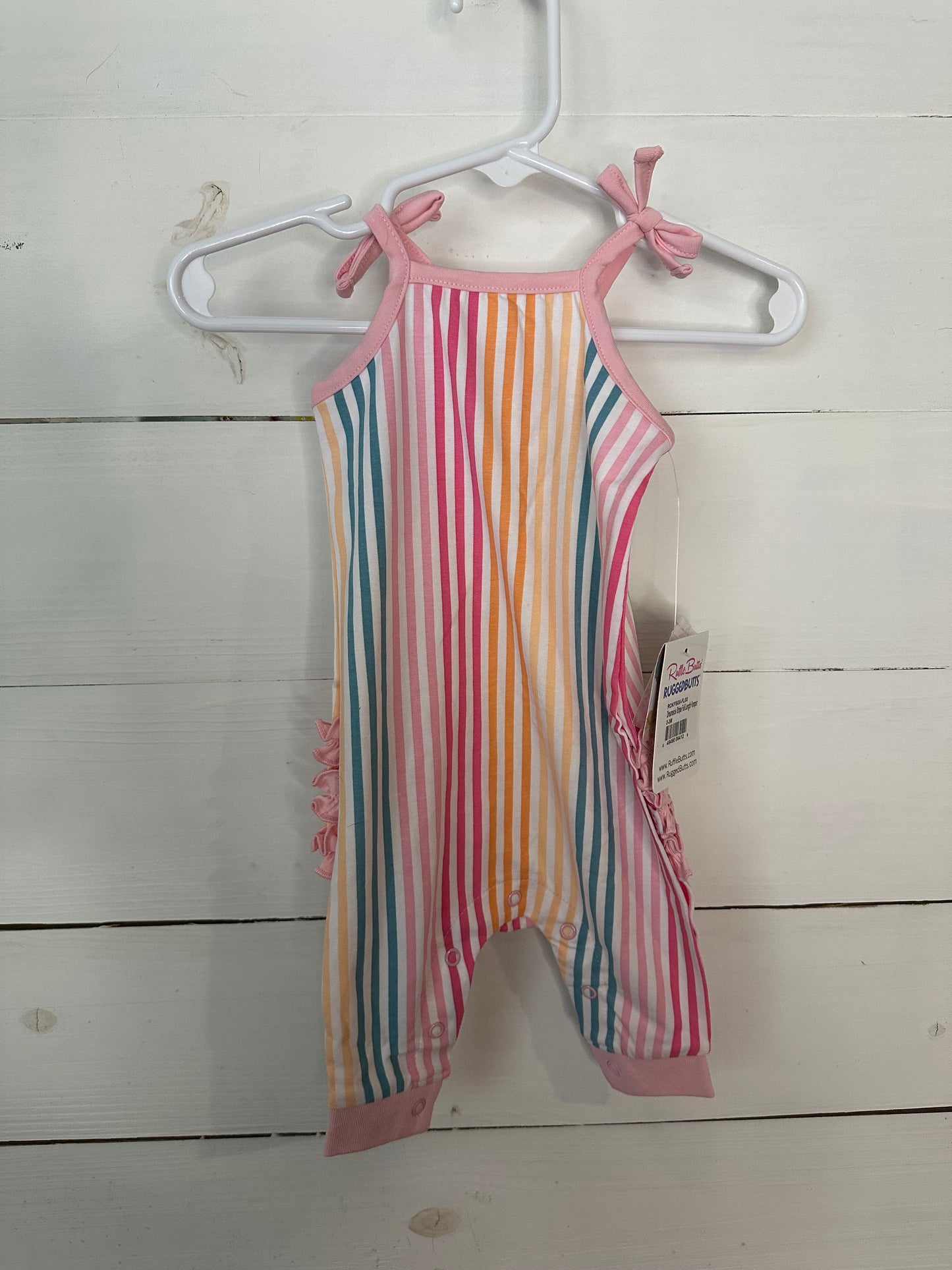 0-3M - Ruffle Butts Striped Romper NWT