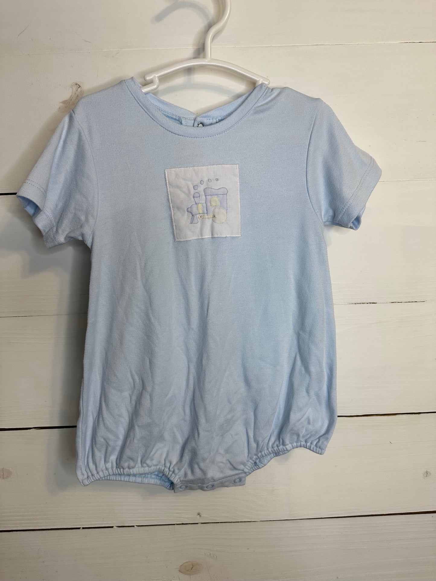 24M - Aurabug - Baby Blue Bubble with Hand Embroidered Train