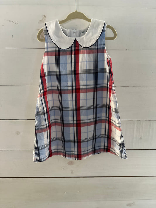 CPC Red, White, & Blue Plaid Peter Pan Collar