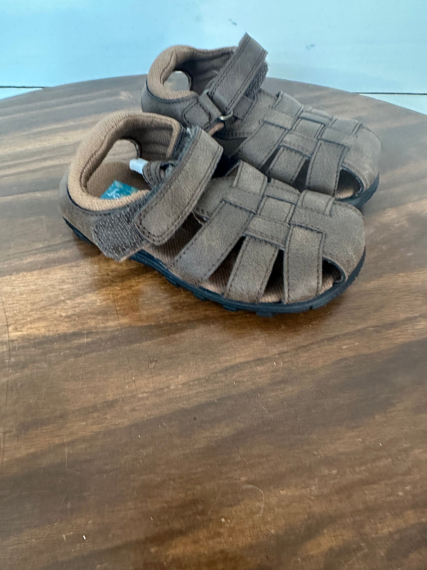 8 - Scott David Brown Leather Closed Toe Sandals
