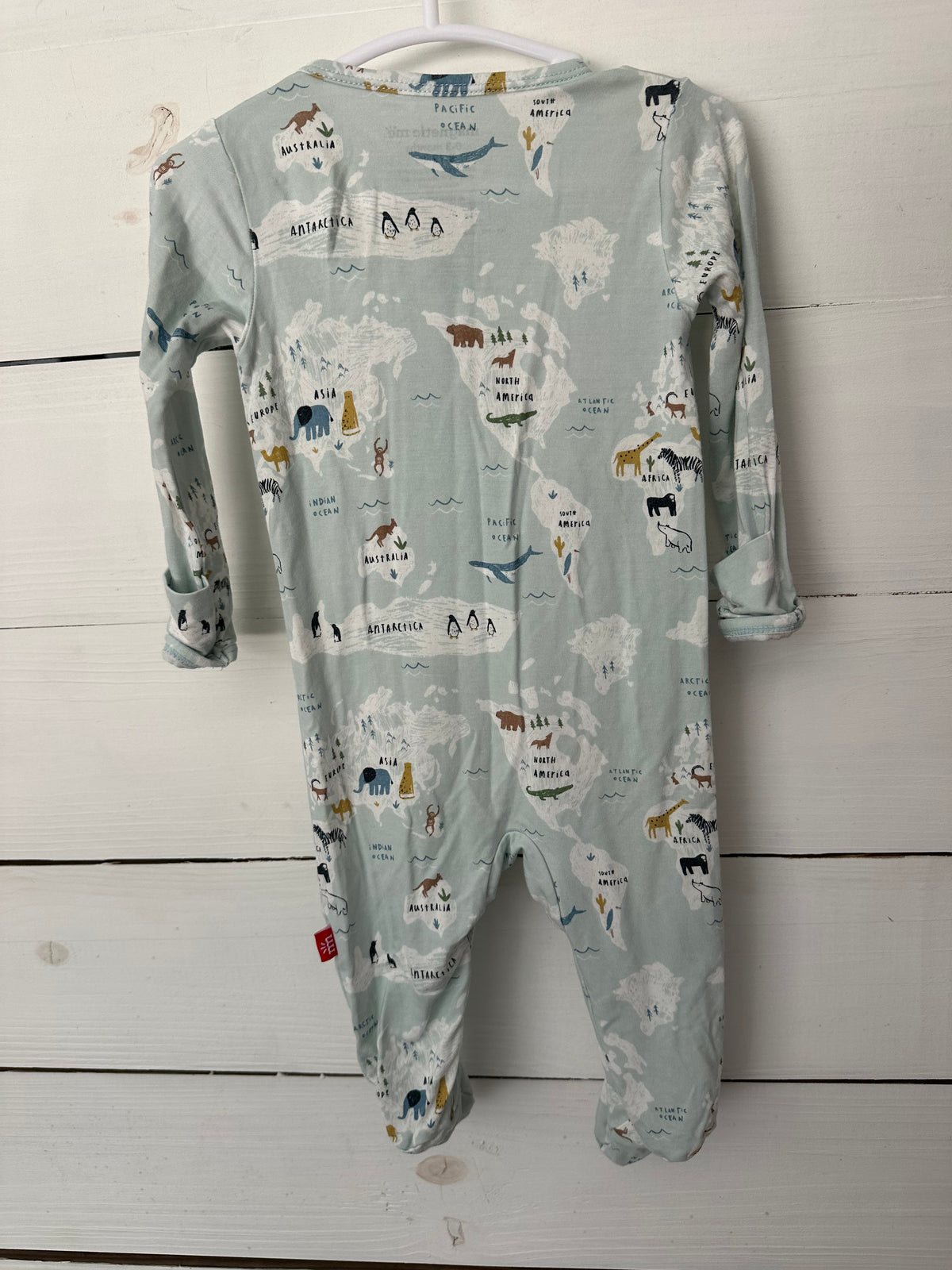 0-3M - Magnetic Me All Around the World Continents and Animal Pajamas
