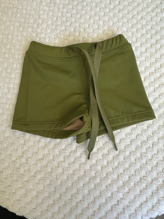 6M - - Kortni Jeane Olive  Swim Trunks - Euro Short Style