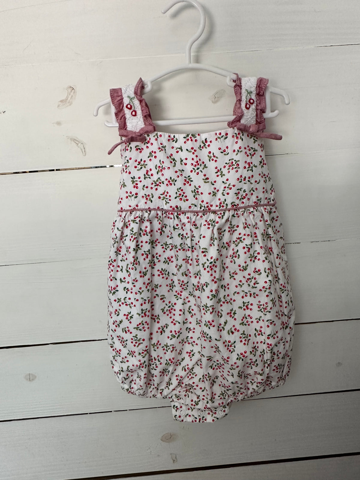 2T  - Bell Bird 100% Cotton Cherry Bubble with Embroidered Straps