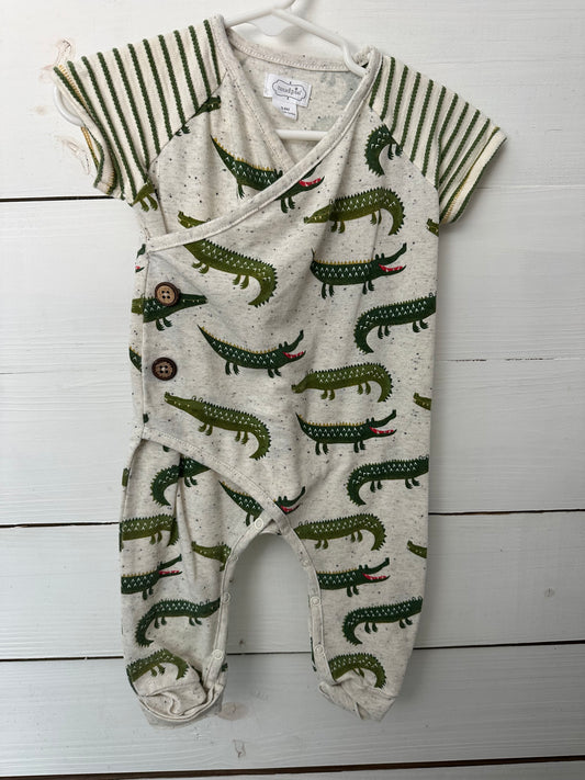 3-6M - MudPie Gator Romper - Long Pants