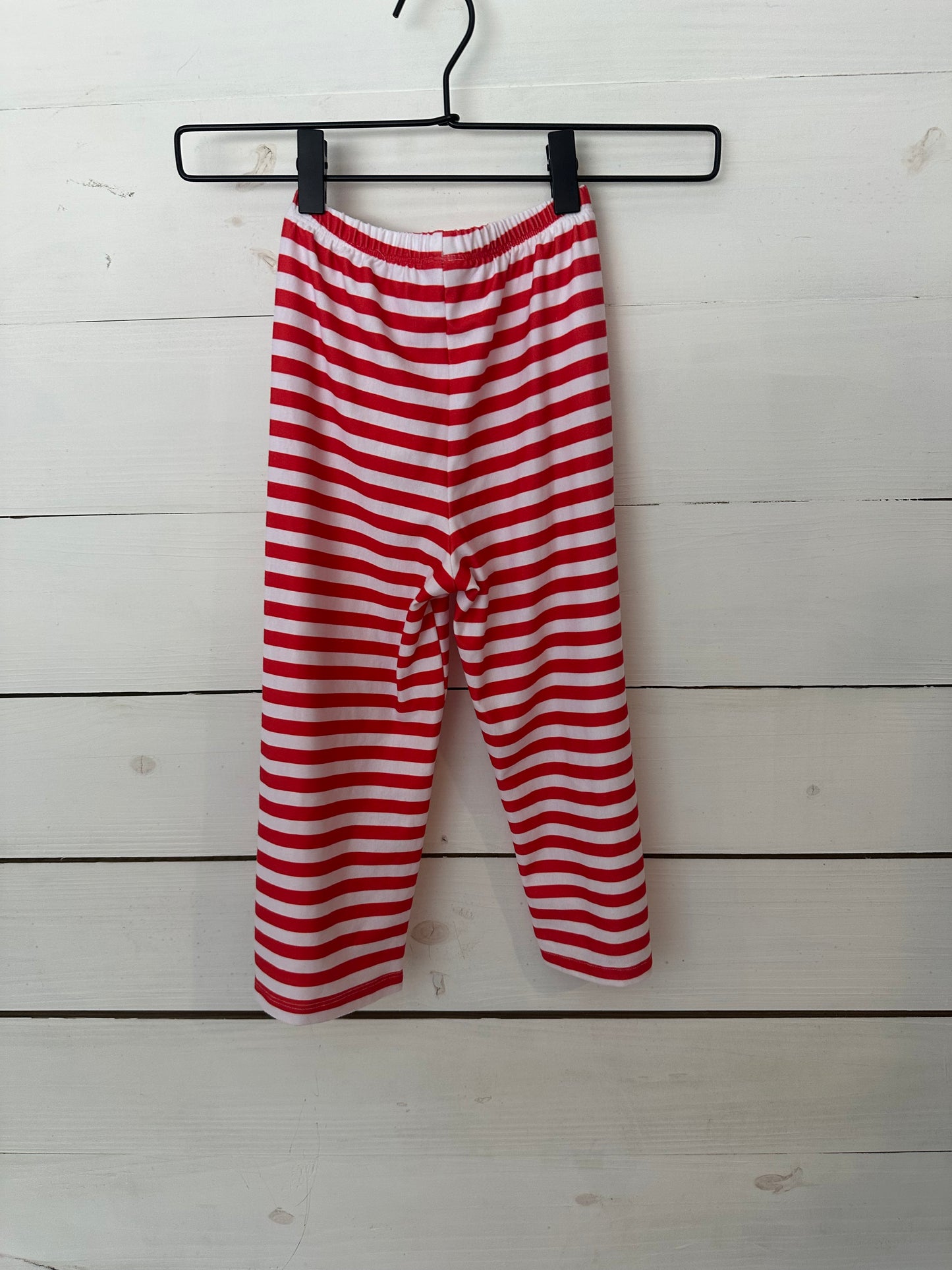 Red and white striped pull on pants