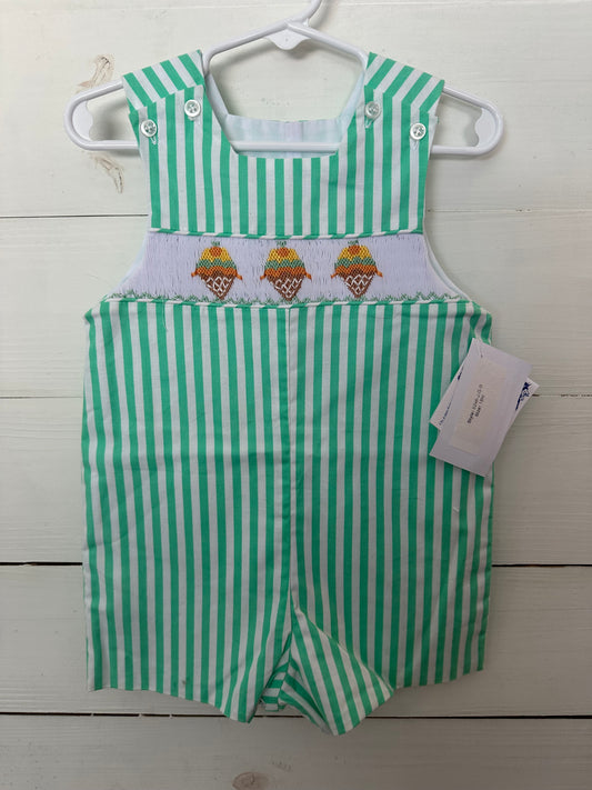 Bailey Boys - Green Striped Jon Jon with Smocked Ice Cream Cones
