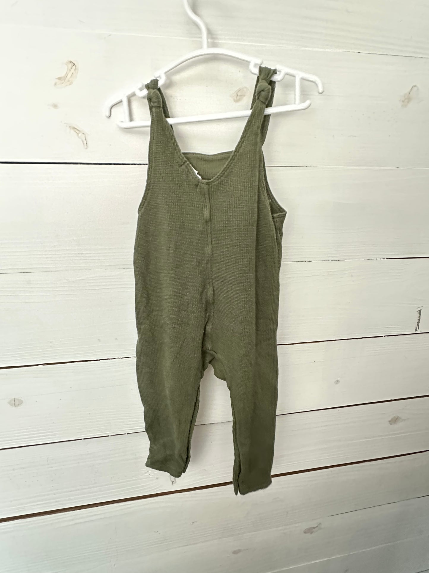 6-12M - Angel Dear Waffle Knit Overalls