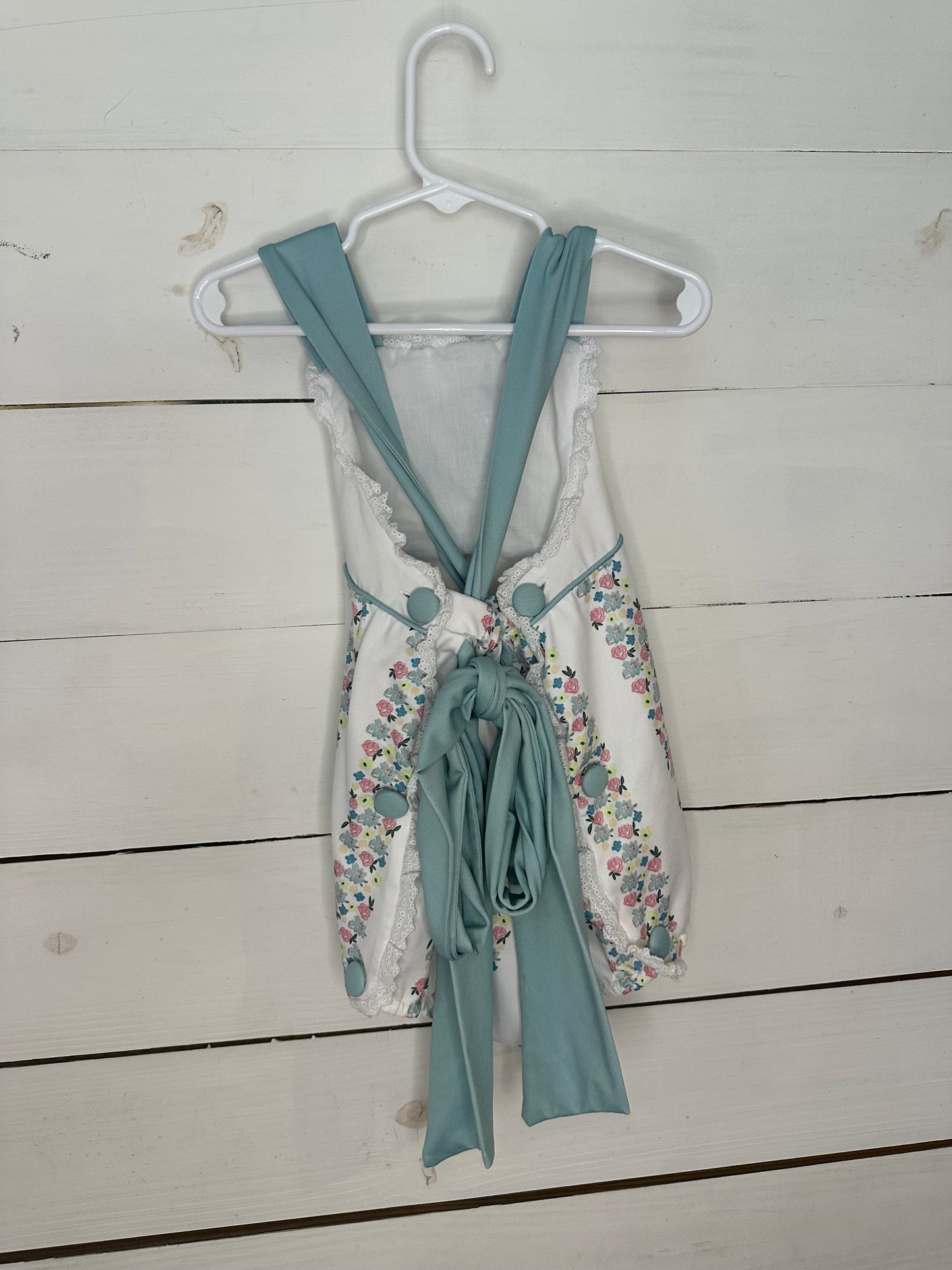 2T - Busy Bees Smocks - Floral Bubble with Personalized F