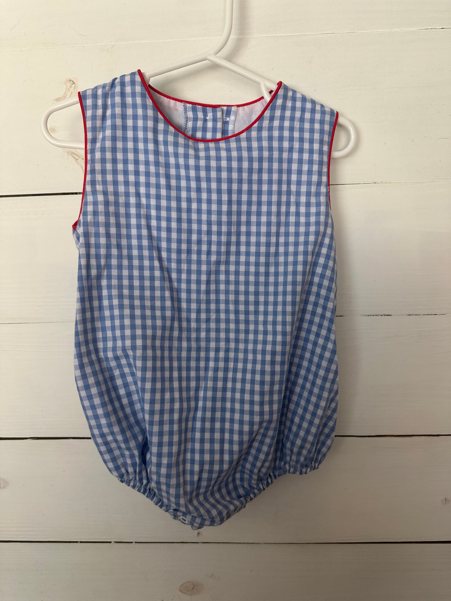 2T - TBBC Benjamin Bubble - Blue Gingham with Red Piping.