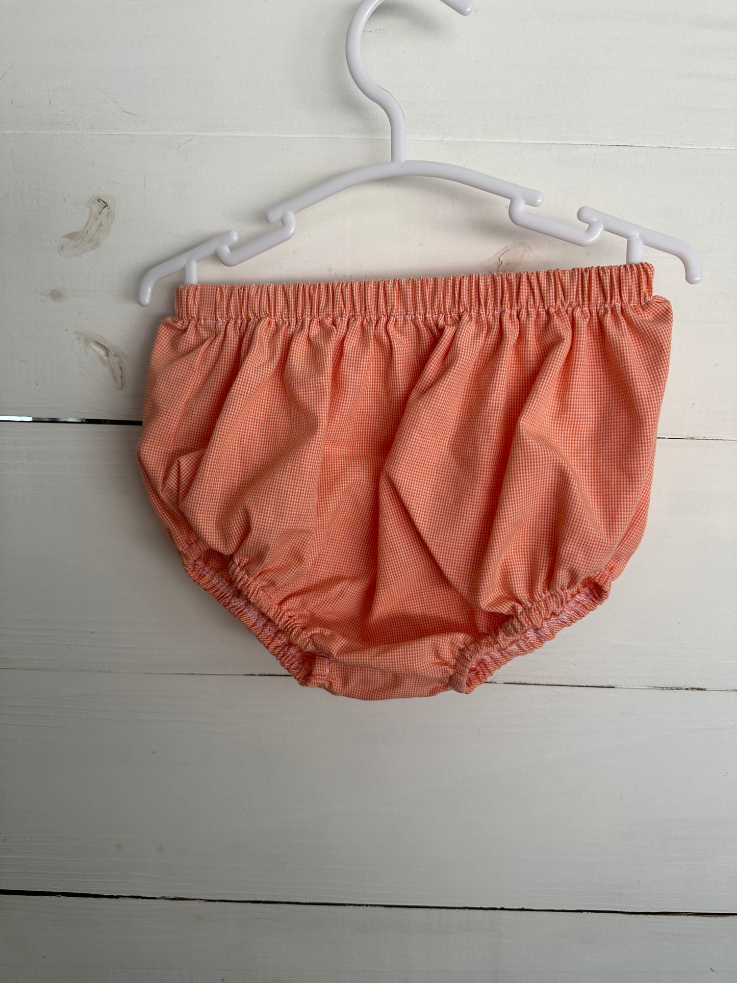 24M - Orange Micro Check Diaper Cover