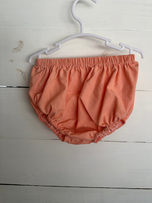 24M - Orange Micro Check Diaper Cover