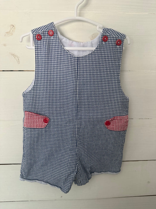 9M - Nilo Navy Blue and Red Gigham Jon Jon