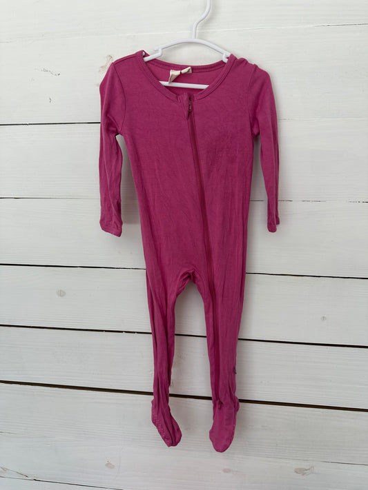 12-18m - Kyte Magenta Footie Zipper Pajamas