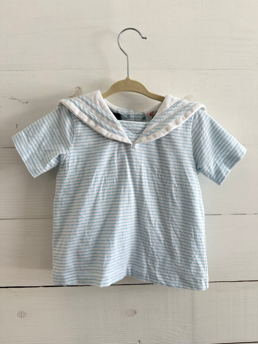 Shrimp & Grits Blue Sailor Collar Shirt/Short Set