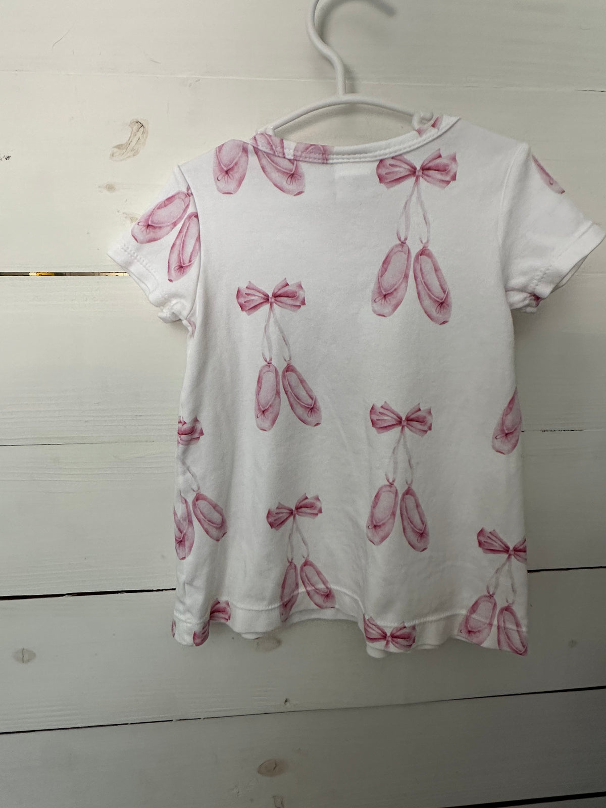 12M - The Oaks Apparel 100% Pima Cotton Dress Bows and Ballerina Shoes