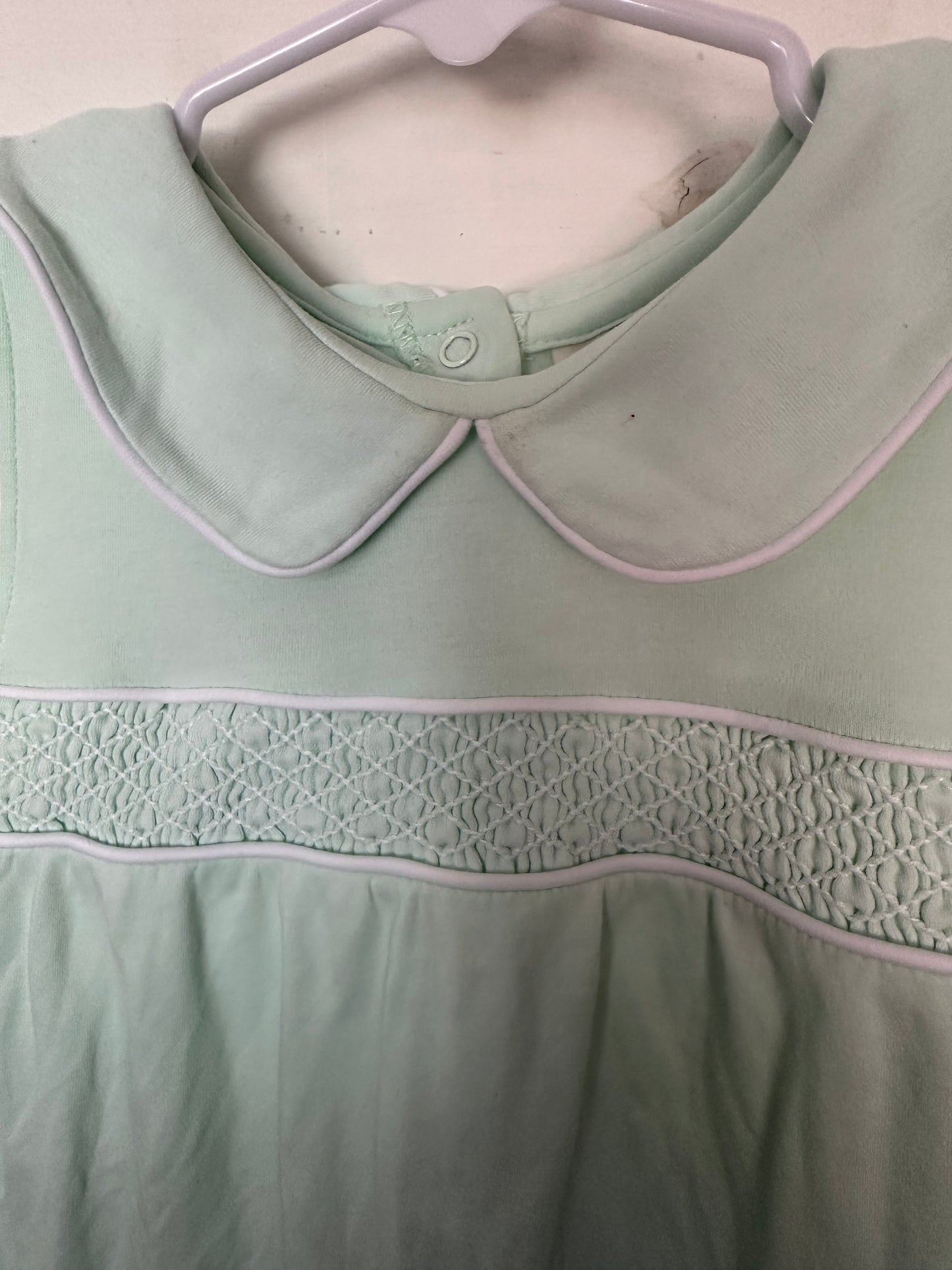 18/24M - TBBC Sleevless Bradford Bubble - Mint Green with Smocked Chest