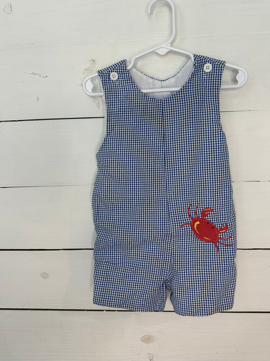 18M - Kelly Kids Blue Gingham Jon Jon with Crab