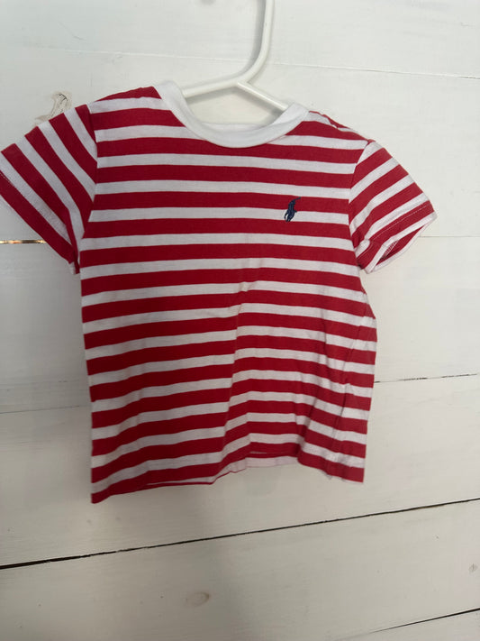 9m- Red & White Striped Polo Tee