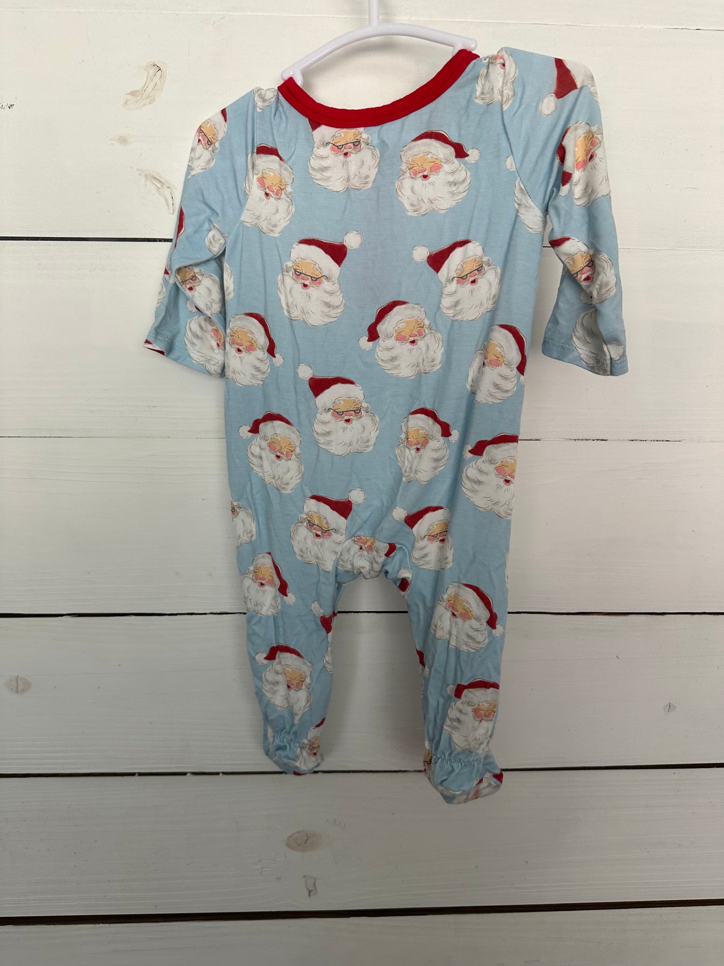 0-3M - MudPie Blue Santa Jammies