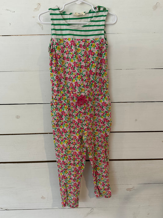 3-4T Mini Boden - Pink Floral and Green Striped Jumper