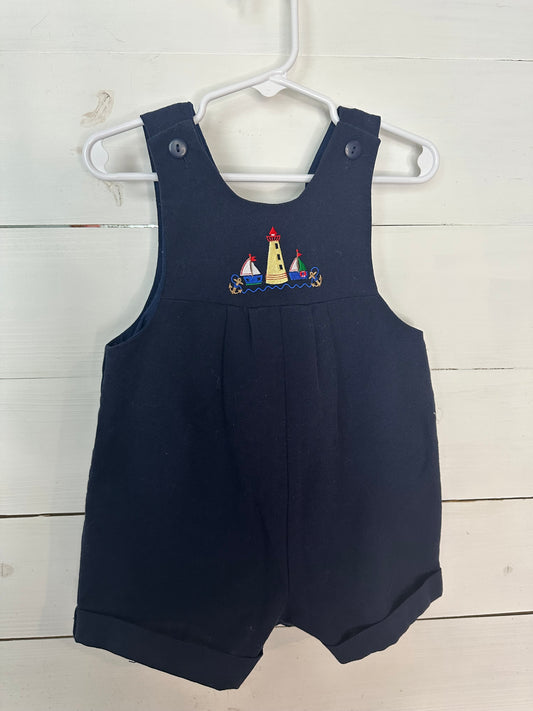 18M - Navy Blue Jon Jon with Nautical Embroidery